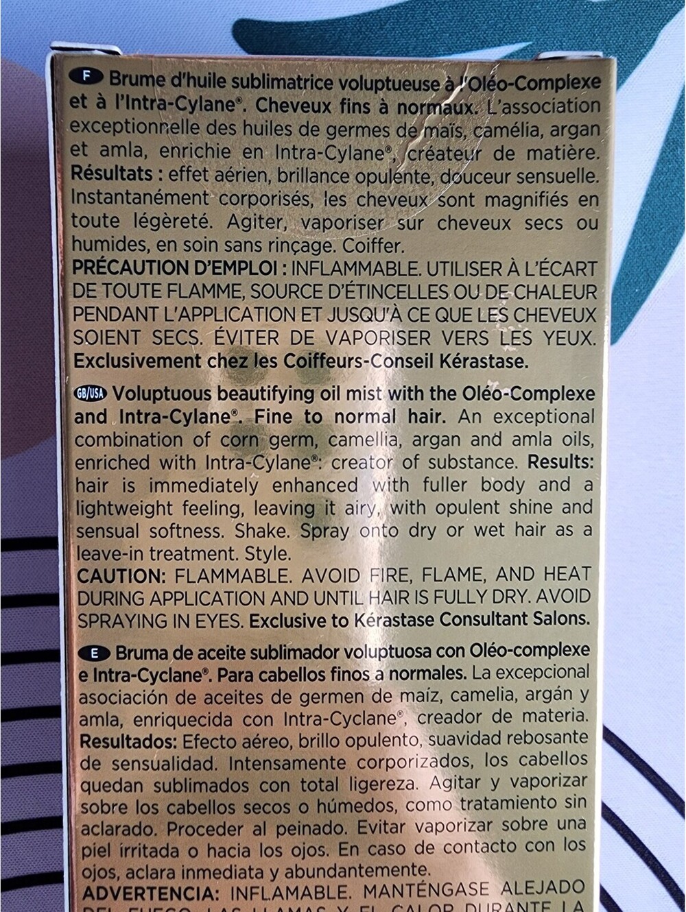 KÉRASTASE -Elixir Ultime- Oléo Complexe -Voluptuous Beautifying Oil Mist- 3.4 Oz - Picture 4 of 6